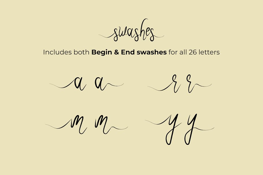Roselind Swashes End Font preview
